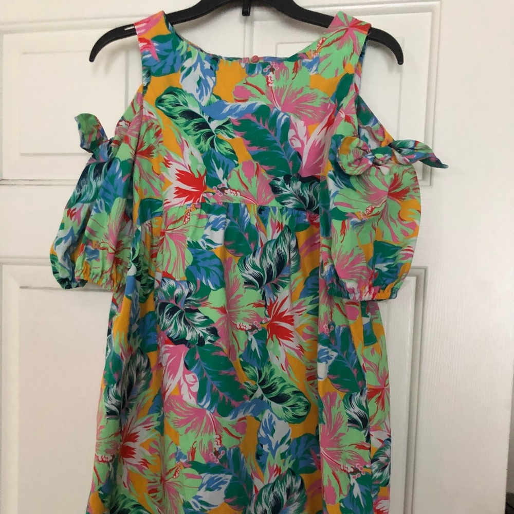 Zara Girls Floral off the shoulder dress.